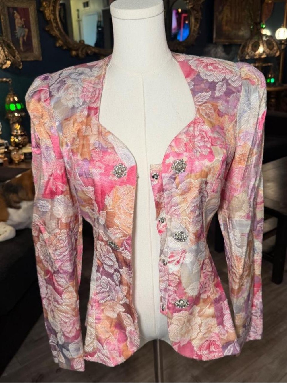 Vintage Margaret’s Lubbock Texas Floral Brocade Jacket Blazer | Size 6 - Picture 8 of 8
